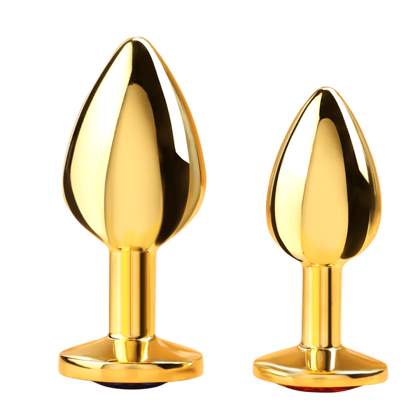 Gold Stainless Steel Butt Plug Elegant Teardrop with Gem Gold Stainless Steel Butt Plug Elegant Teardrop with Gem
