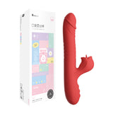 Roll, Press, Tease! Charm Red Mouth Vibrator with Dual Controls & Luxurious Silicone Feel