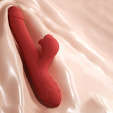 Roll, Press, Tease! Charm Red Mouth Vibrator with Dual Controls & Luxurious Silicone Feel