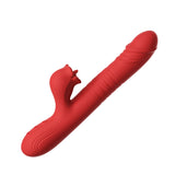 Roll, Press, Tease! Charm Red Mouth Vibrator with Dual Controls & Luxurious Silicone Feel