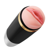 Intense Rechargeable Vibrating Stroker Cup for Men – Realistic TPE Sleeve, 7 Vibration Modes
