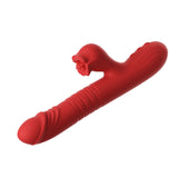 Roll, Press, Tease! Charm Red Mouth Vibrator with Dual Controls & Luxurious Silicone Feel