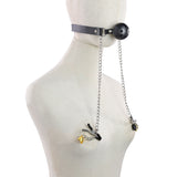 Bondage Nipple Clamp & Ball Gag Set — SM Tease & Restraint Toy