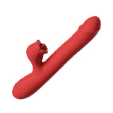 Roll, Press, Tease! Charm Red Mouth Vibrator with Dual Controls & Luxurious Silicone Feel