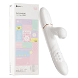 Moonlight White Telescopic Sucking Vibrator – Elegant Dual-Action Pleasure with Suction & Bead Motion