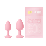 Ankni Soft Pink Silicone Butt Plug Set – Elegant Beginner-Friendly Anal Toy – 3.4 cm | Love Fever
