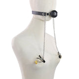 Bondage Ball Gag with Nipple Clamps – Adjustable Kink Restraint Set for Couples | Love Fever