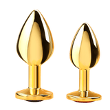 Gold Stainless Steel Butt Plug with Crystal Gem Base – Elegant & Smooth Teardrop Anal Plug | Love Fever by Love Fever –