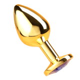 Gold Stainless Steel Plug with Crystal Gem Base – Elegant & Smooth Teardrop Anal Plug | Love Fever