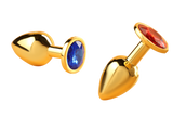 Gold Stainless Steel Butt Plug with Crystal Gem Base – Elegant & Smooth Teardrop Anal Plug | Love Fever by Love Fever –