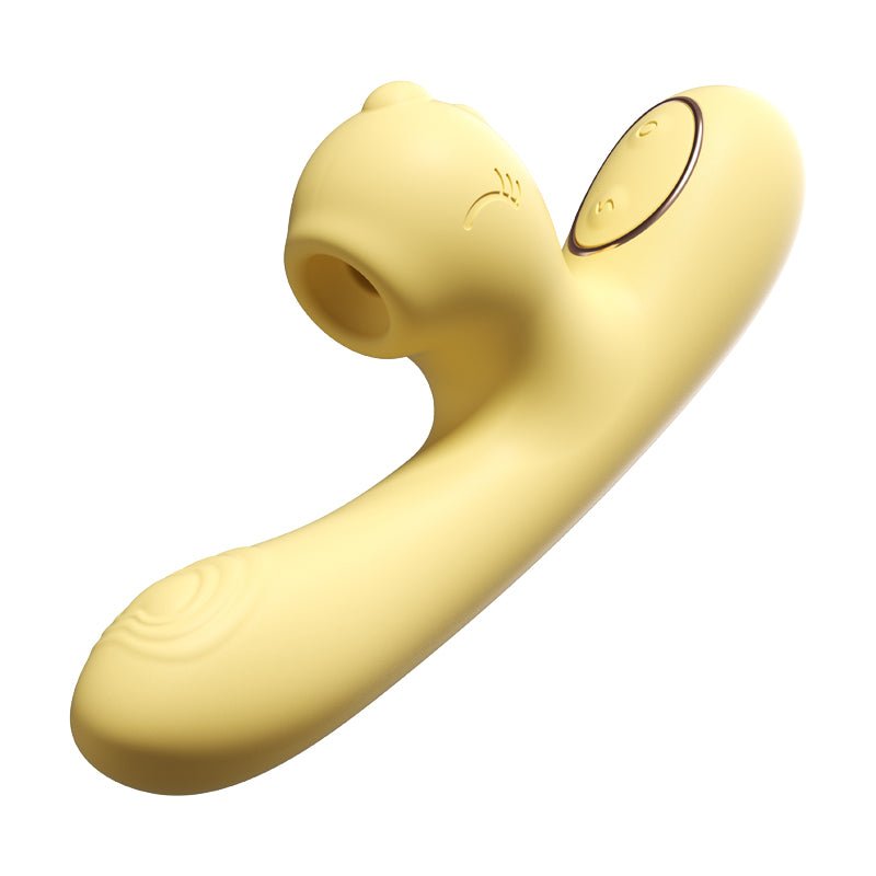 Dual Motor G-Spot & Clit Stimulator with Suck, Vibe & Heat Dual Motor G-Spot & Clit Stimulator with Suck, Vibe & Heat