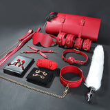 Luxury black Bondage Kit – 10-Piece Roll-Up Set for Couples (PU Leather & Metal)