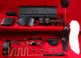 Luxury black Bondage Kit – 10-Piece Roll-Up Set for Couples (PU Leather & Metal)