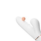 Moonlight White Vibrator – Elegant Dual-Action Pleasure with Suction & Bead Motion | Love Fever