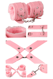 Pink Plush 10-Piece Bondage Kit – Fuzzy Cuffs, Flogger, Blindfold & More | Love Fever