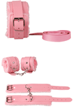 Pink Plush 10-Piece Bondage Kit – Fuzzy Cuffs, Flogger, Blindfold & More | Love Fever
