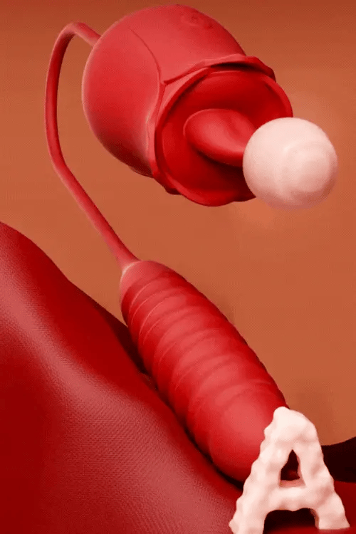 Rose Vibrator Dual Motor Toy with Licking & Pulsing Modes Rose Vibrator Dual Motor Toy with Licking & Pulsing Modes