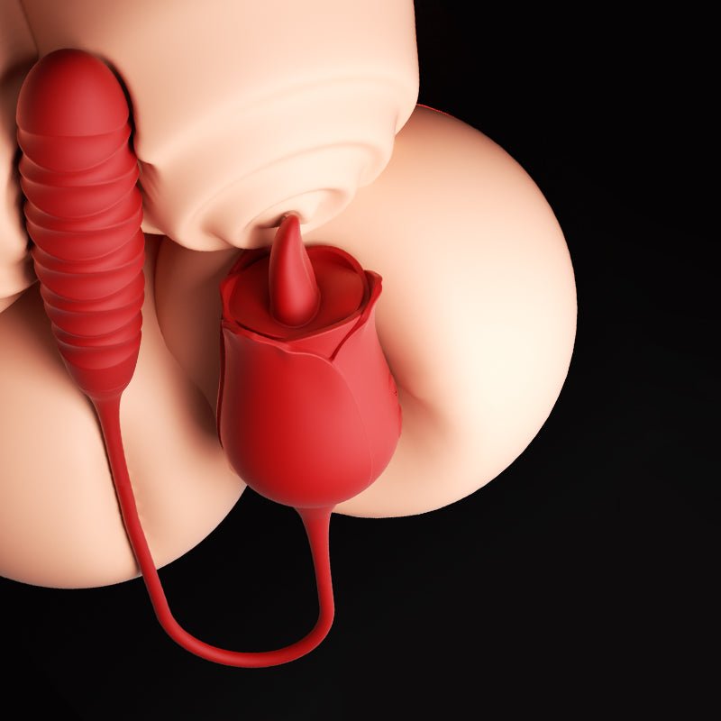 Rose Vibrator Dual Motor Toy with Licking & Pulsing Modes Rose Vibrator Dual Motor Toy with Licking & Pulsing Modes