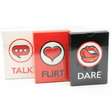 Talk Flirt Dare – Couples Card Game for Deeper Connection & Sexy Fun (3-Deck Set) | Love Fever