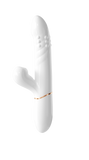 Moonlight White Telescopic Sucking Vibrator – Elegant Dual-Action Pleasure with Suction & Bead Motion
