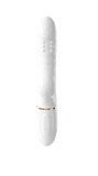 Moonlight White Telescopic Sucking Vibrator – Elegant Dual-Action Pleasure with Suction & Bead Motion