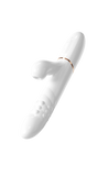Moonlight White Telescopic Sucking Vibrator – Elegant Dual-Action Pleasure with Suction & Bead Motion