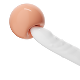 Moonlight White Telescopic Sucking Vibrator – Elegant Dual-Action Pleasure with Suction & Bead Motion