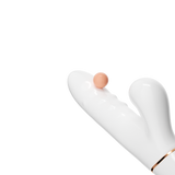 Moonlight White Telescopic Sucking Vibrator – Elegant Dual-Action Pleasure with Suction & Bead Motion